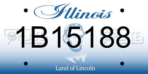 1B15188 Illinois License Plate