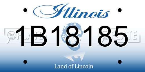 1B18185 Illinois License Plate