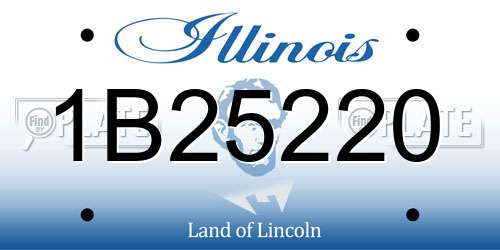 1B25220 Illinois License Plate