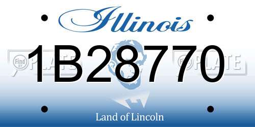 1B28770 Illinois License Plate