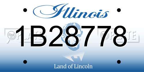 1B28778 Illinois License Plate