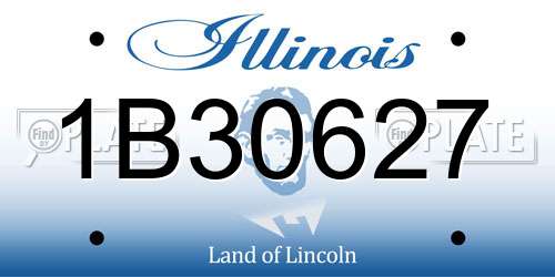 1B30627 Illinois License Plate