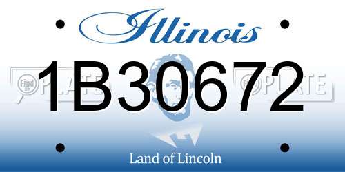 1B30672 Illinois License Plate