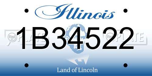 1B34522 Illinois License Plate