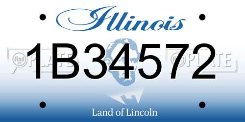 1B34572 Illinois License Plate