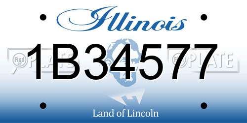 1B34577 Illinois License Plate