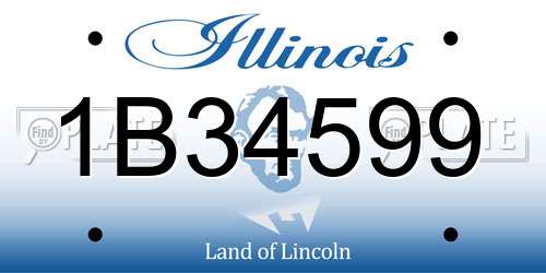 1B34599 Illinois License Plate