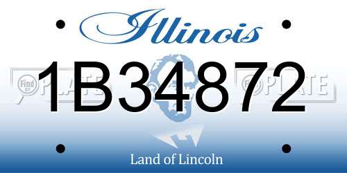 1B34872 Illinois License Plate