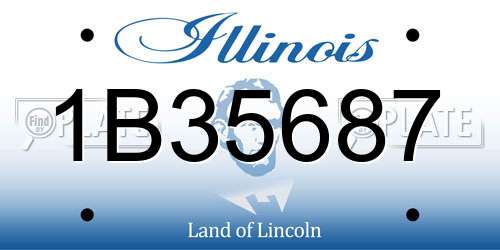1B35687 Illinois License Plate