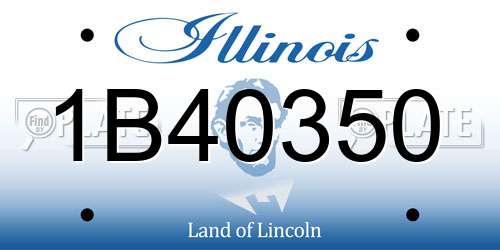 1B40350 Illinois License Plate