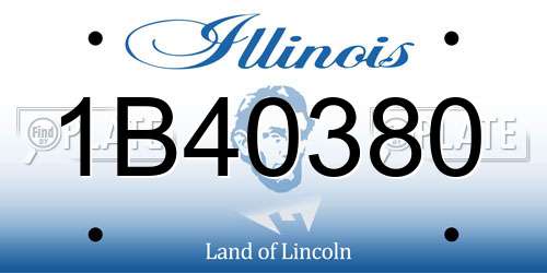 1B40380 Illinois License Plate