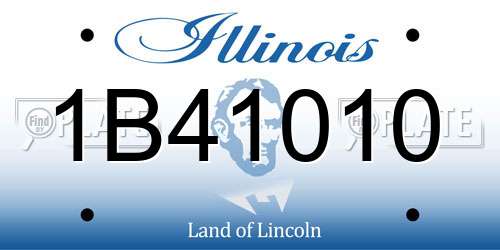 1B41010 Illinois License Plate