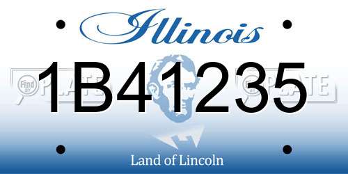 1B41235 Illinois License Plate