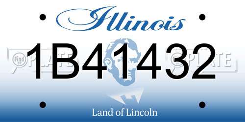 1B41432 Illinois License Plate