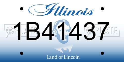 1B41437 Illinois License Plate