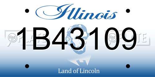 1B43109 Illinois License Plate