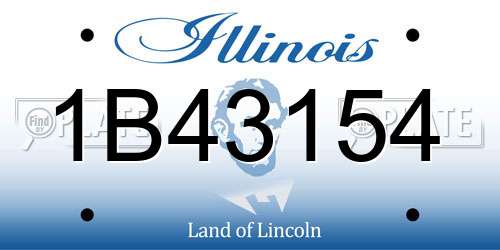 1B43154 Illinois License Plate