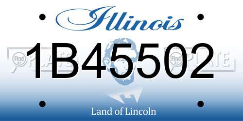 1B45502 Illinois License Plate