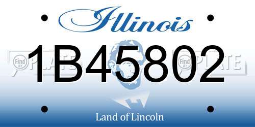 1B45802 Illinois License Plate