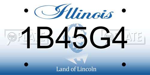1B45G4 Illinois License Plate
