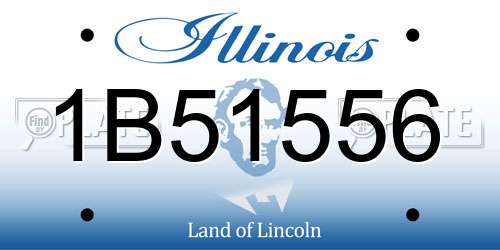 1B51556 Illinois License Plate