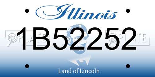 1B52252 Illinois License Plate