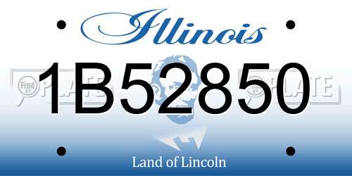 1B52850 Illinois License Plate
