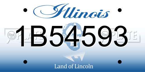 1B54593 Illinois License Plate