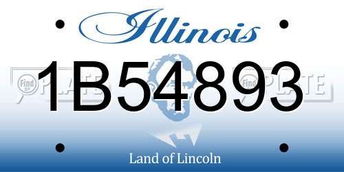 1B54893 Illinois License Plate