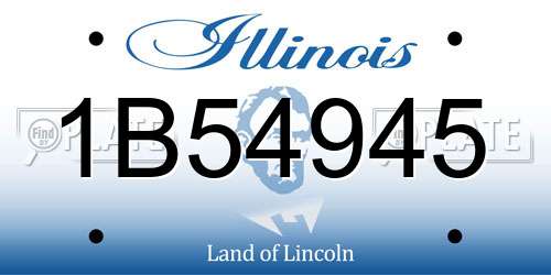 1B54945 Illinois License Plate