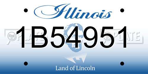 1B54951 Illinois License Plate