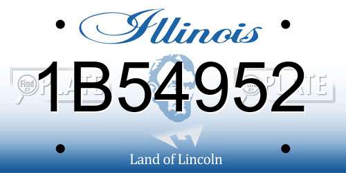 1B54952 Illinois License Plate