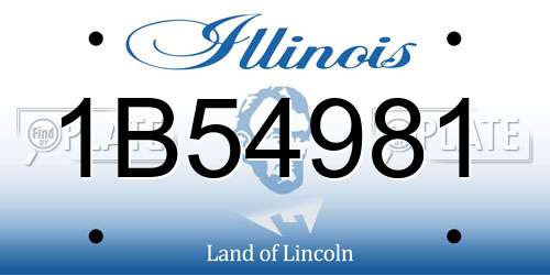 1B54981 Illinois License Plate