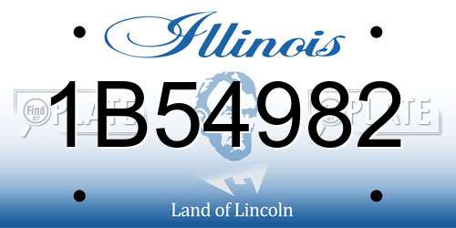 1B54982 Illinois License Plate