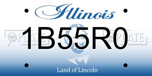 1B55R0 Illinois License Plate