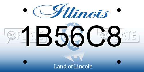 1B56C8 Illinois License Plate