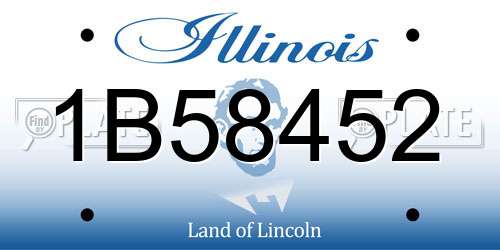 1B58452 Illinois License Plate
