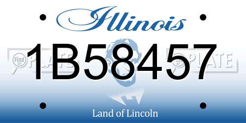 1B58457 Illinois License Plate