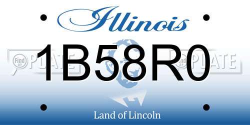 1B58R0 Illinois License Plate