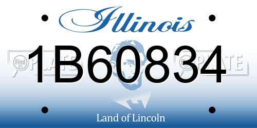 1B60834 Illinois License Plate