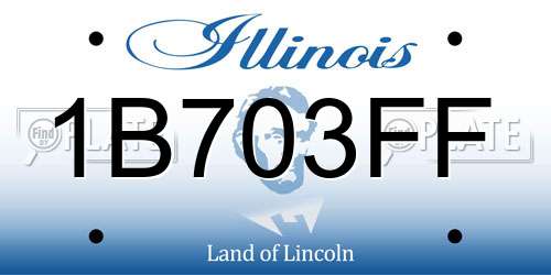1B703FF Illinois License Plate