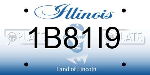 1B81I9 Illinois License Plate