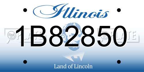 1B82850 Illinois License Plate