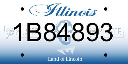 1B84893 Illinois License Plate