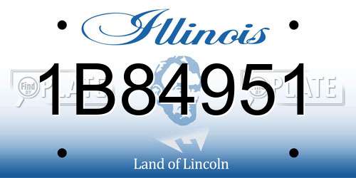 1B84951 Illinois License Plate