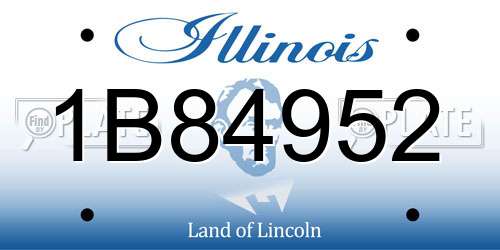 1B84952 Illinois License Plate