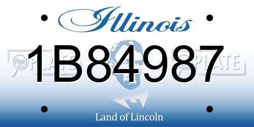 1B84987 Illinois License Plate