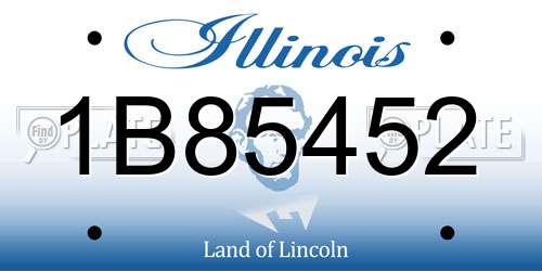 1B85452 Illinois License Plate