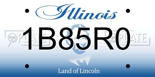 1B85R0 Illinois License Plate