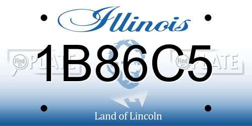 1B86C5 Illinois License Plate